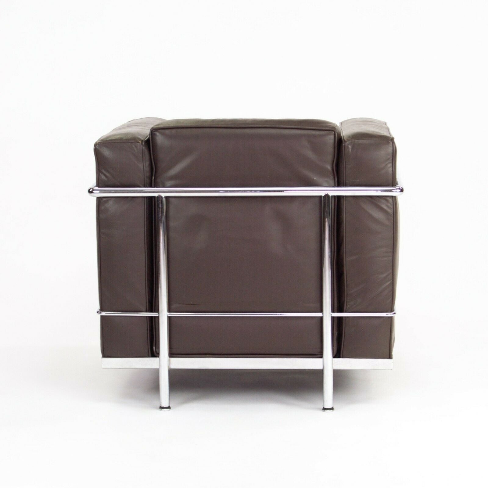 SOLD 1980s Vintage Le Corbusier Cassina LC2 Petit Modele Armchairs in Brown Leather