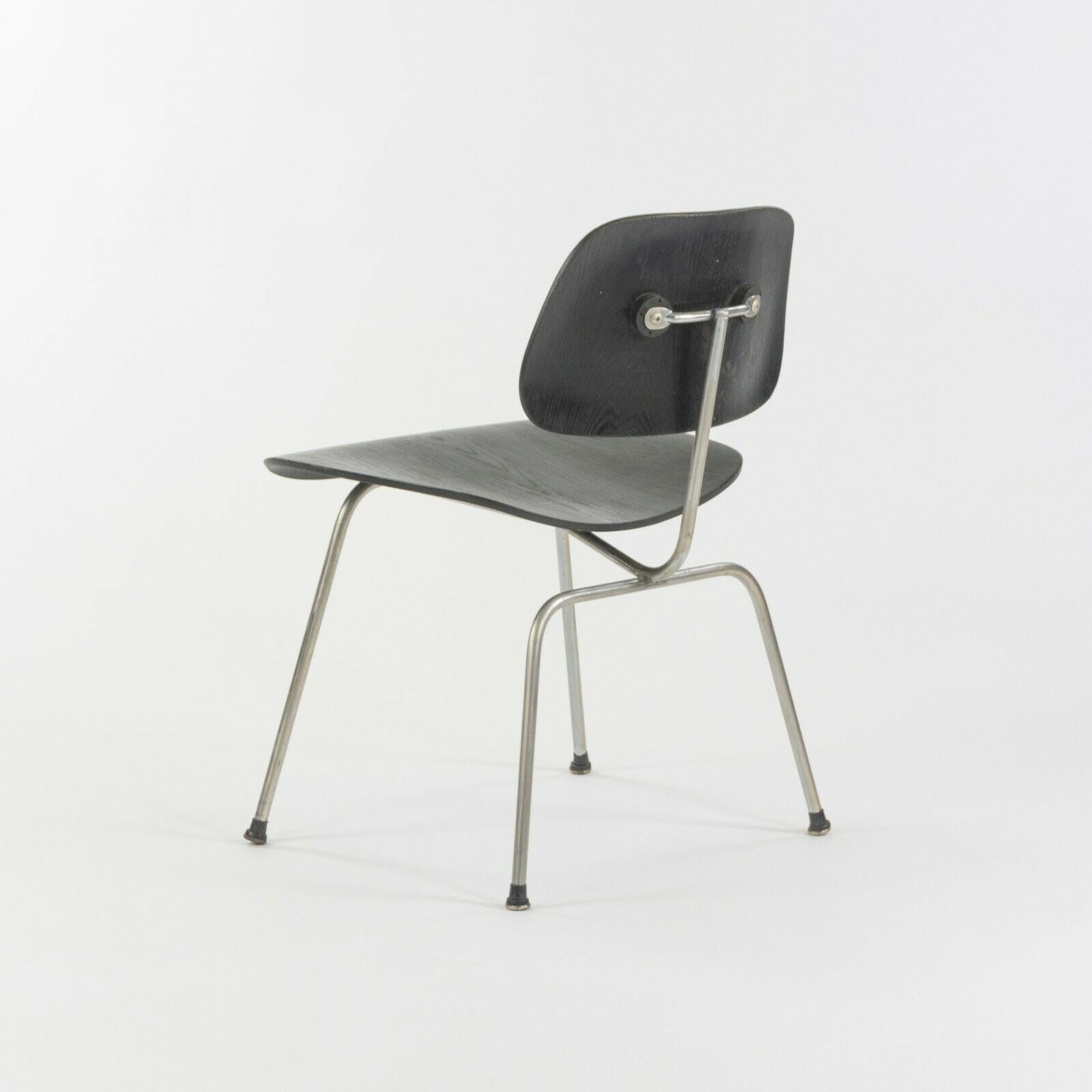 SOLD 1955 Vintage Ebonized Eames for Herman Miller DCM Side Dining Chair with Metal Legs