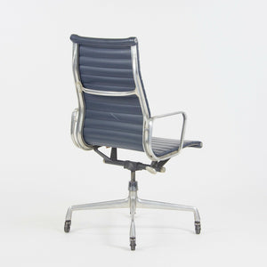 SOLD 1970s Navy Blue Eames Herman Miller Tall Aluminum Group Executive Desk Chair