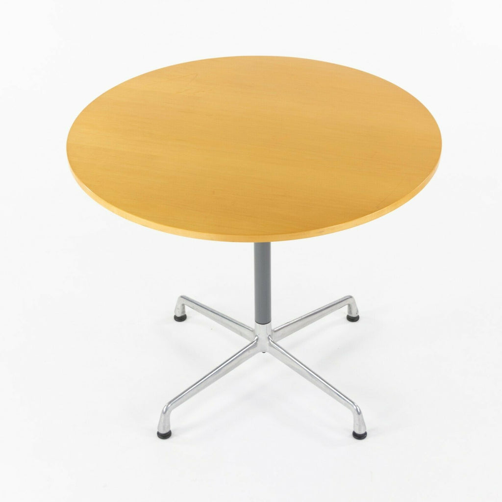 SOLD Herman Miller Eames Aluminum Group Contract Base Round 36 Inch Cafe Table Maple