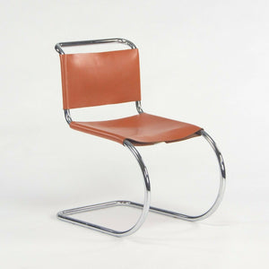 SOLD 1970s Set of 6 Mies Van Der Rohe for Knoll MR Dining Chairs in Cognac Leather