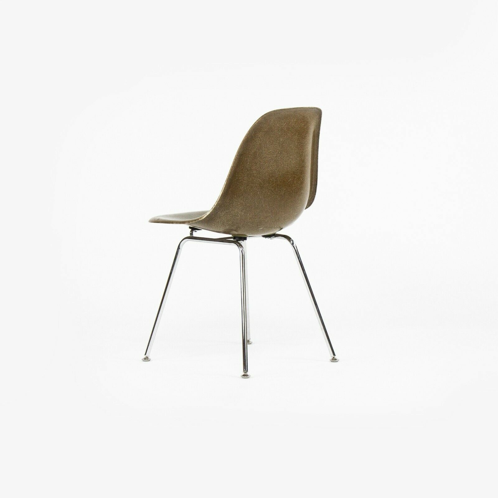 SOLD 2010s Eames Modernica Case Study Pumpernickel Fiberglass Side Shell Chair with H-Base