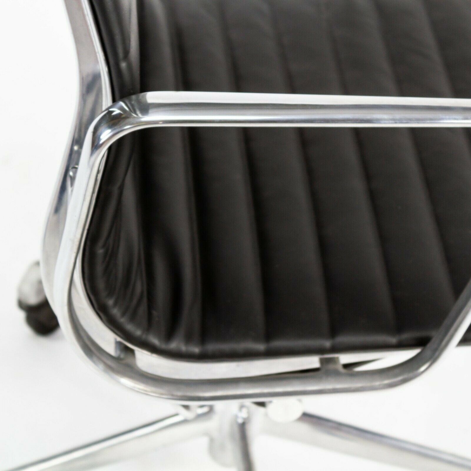 SOLD 2010s Herman Miller Eames Aluminum Group Executive Desk Chair in Black Leather