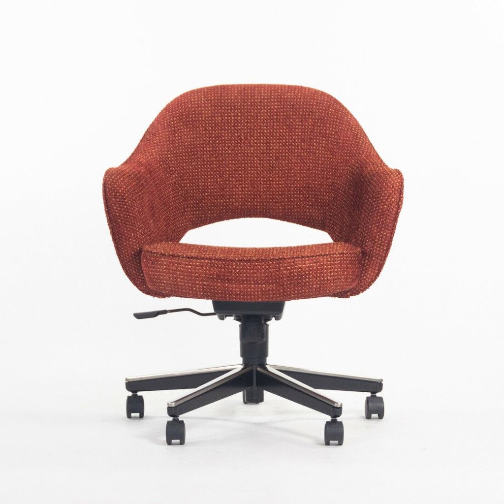 SOLD 2007 Eero Saarinen for Knoll Executive Arm Office Desk Chair Red Fabric 2 Available