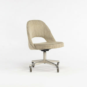 1974 Eero Saarinen for Knoll Rolling Executive Office Chairs Original Tan Fabric