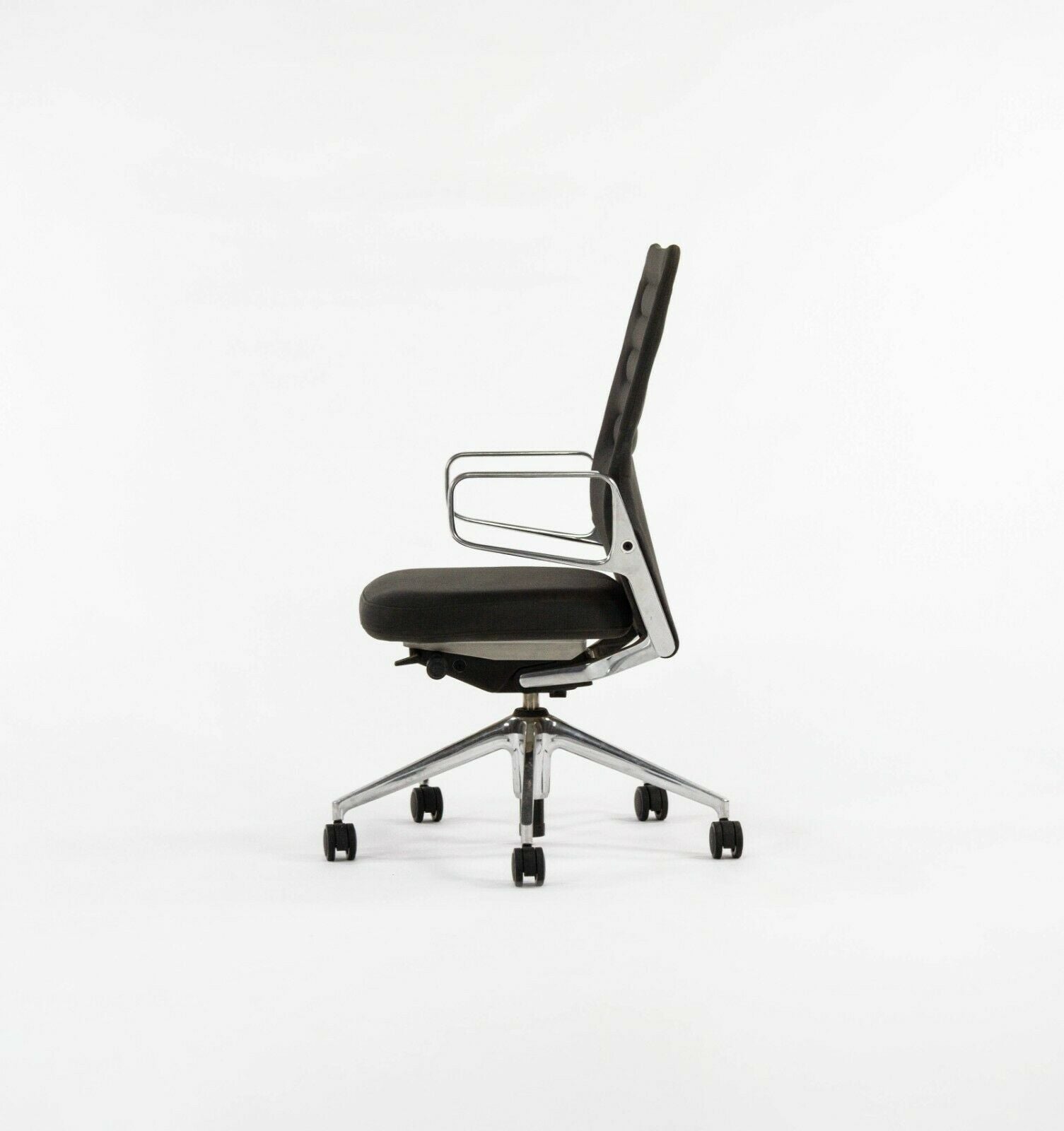 2014 Vitra AC 5 Grey Fabric + Polished Aluminum Desk Chair by Antonio Citterio