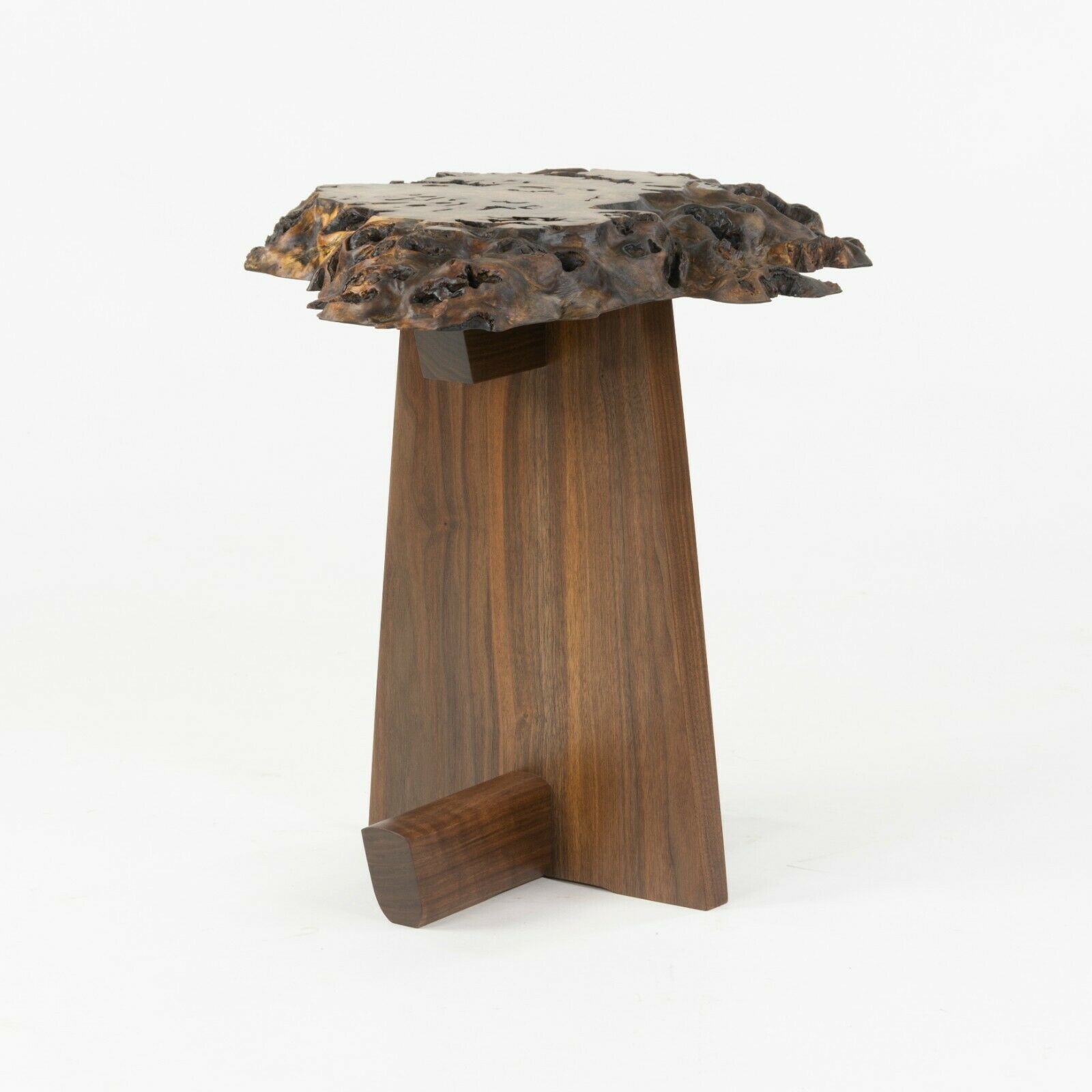 SOLD Mira Nakashima Claro Walnut Burl Minguren I Side Table George Nakashima Studio