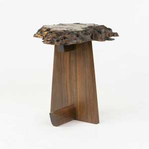 SOLD Mira Nakashima Claro Walnut Burl Minguren I Side Table George Nakashima Studio