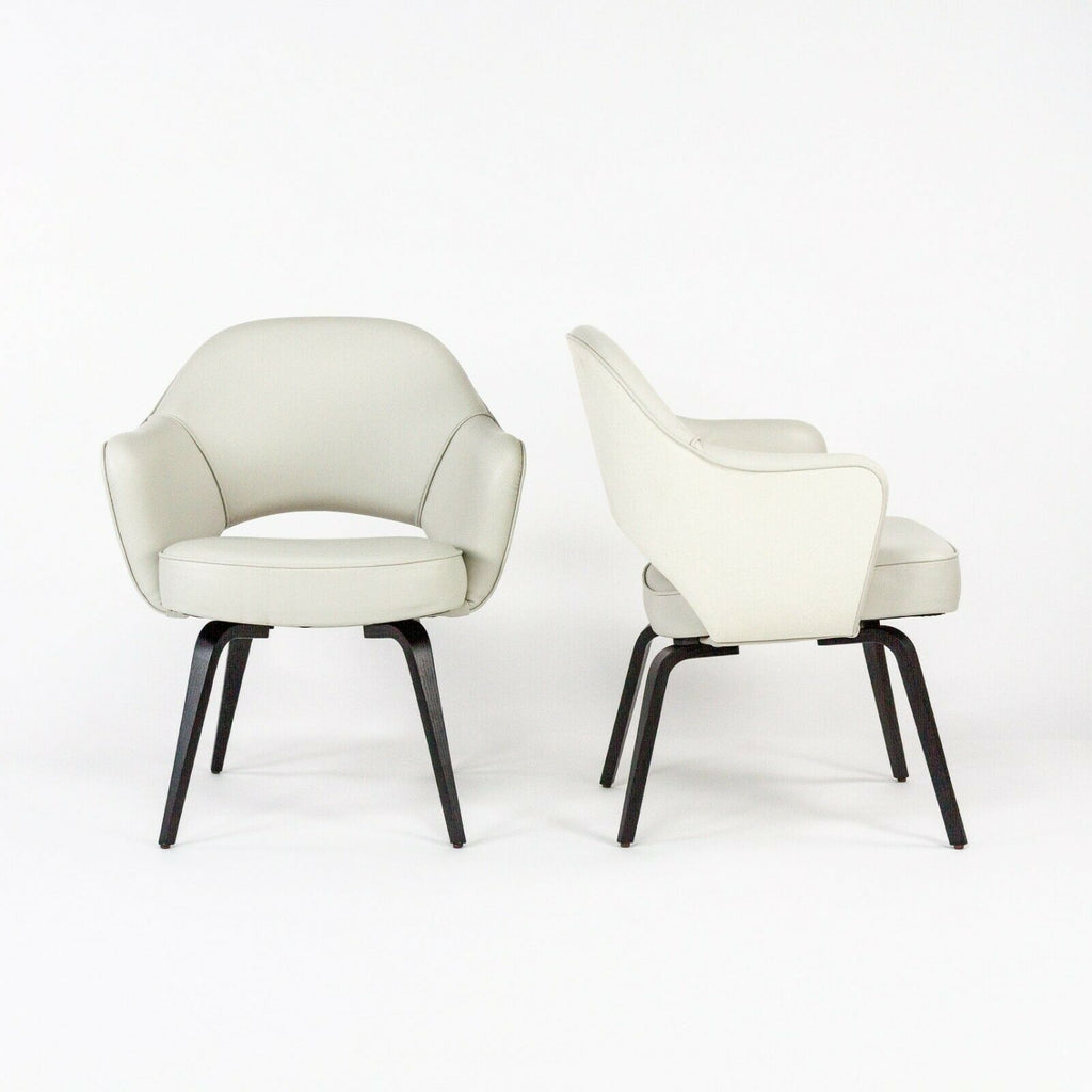 SOLD 2021 Eero Saarinen for Knoll Executive Armchair in Custom Leather with Wood Legs 7x Available