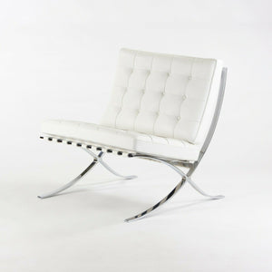 SOLD 2020 Mies Van Der Rohe for Knoll Studio Barcelona Chair in White Volo Leather