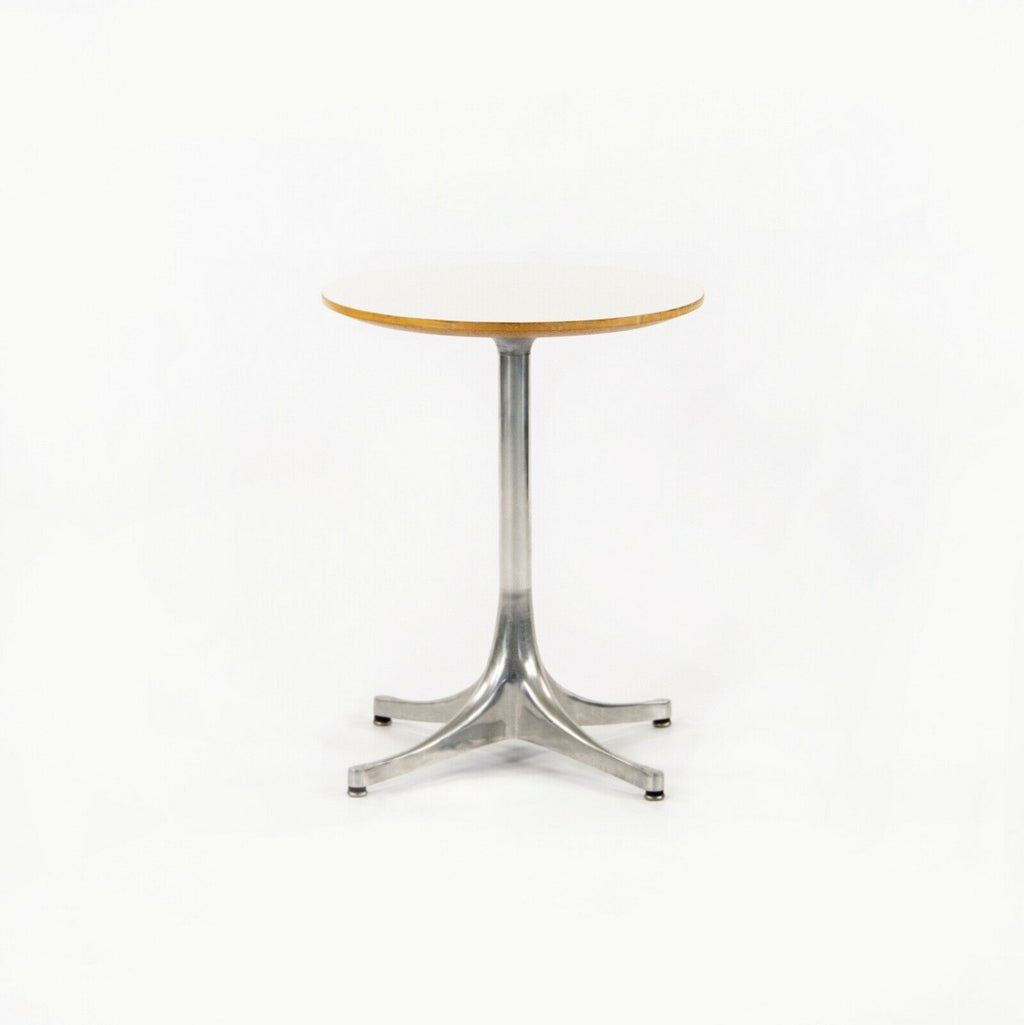 SOLD 1980 George Nelson for Herman Miller Swag Leg Side Table with White Laminate Top