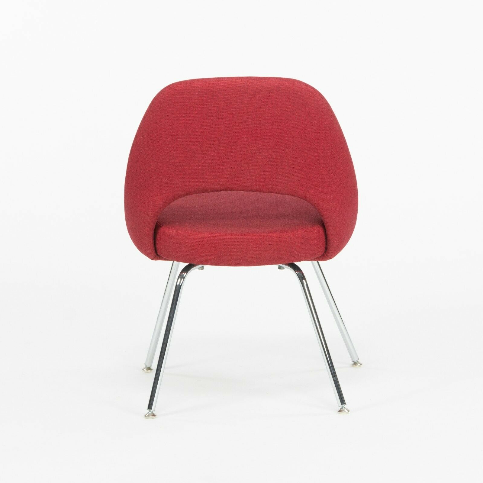 SOLD Red Fabric Eero Saarinen for Knoll 2020 Executive Side Chair with Chrome Legs