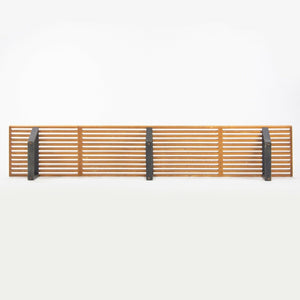 SOLD 1950s Rare George Nelson for Herman Miller 102 inch 4992 Slat Bench Maple Black Laquer