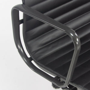SOLD 2018 Herman Miller Eames Aluminum Group Executive Desk Chair in Black Leather 7x