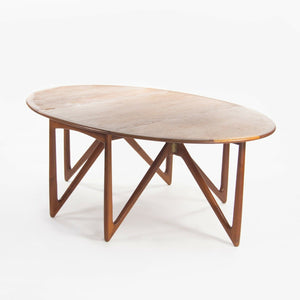 SOLD 1960s Niels Koefoeds Hornslet Kurt Ostervig Teak Oval Drop Leaf Dining Table