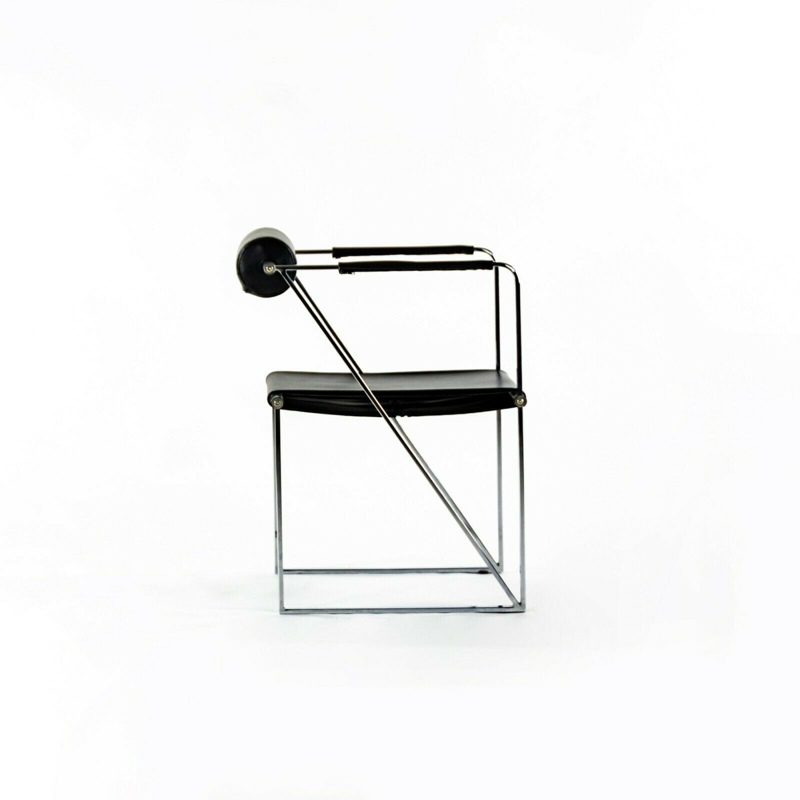 SOLD 1982 Rare Mario Botta Chrome Postmodern Seconda Chair for Alias Furniture of Italy