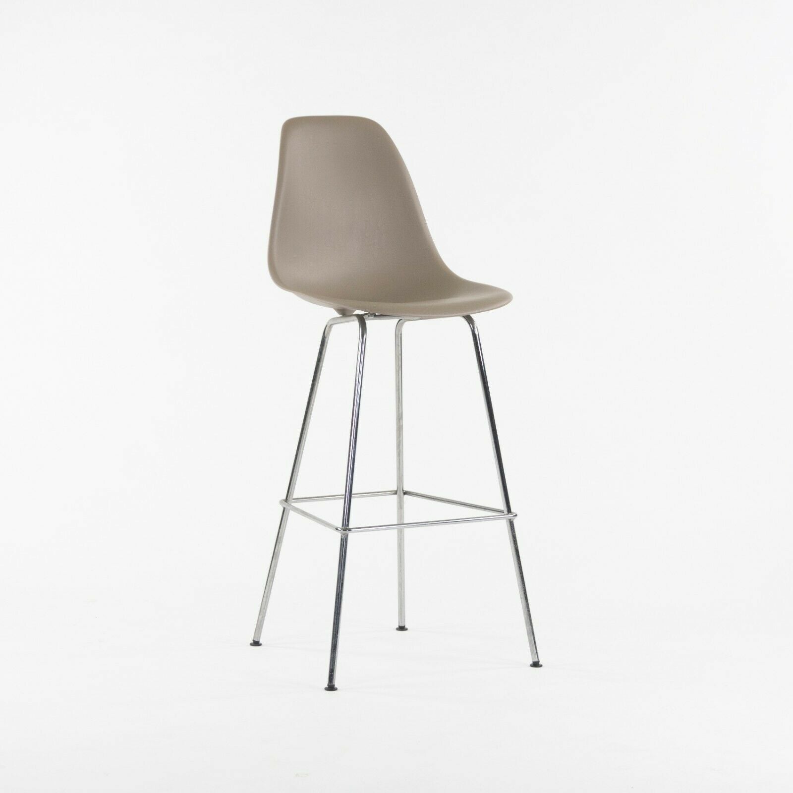 SOLD Ray and Charles Eames Herman Miller Molded Shell Bar Stool Chair Sparrow Grey
