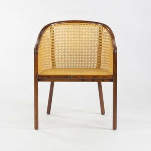 SOLD 1985 Ward Bennett for Brickel Associates Wicker Cane Side Arm Chair Dark Oil Ash