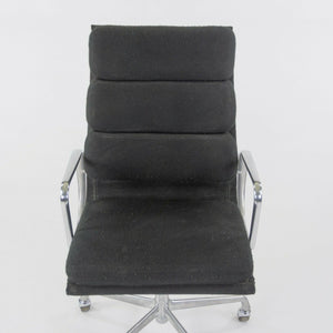 SOLD 1985 Black Fabric Eames Aluminum Group Soft Pad Executive High Back Desk Chair