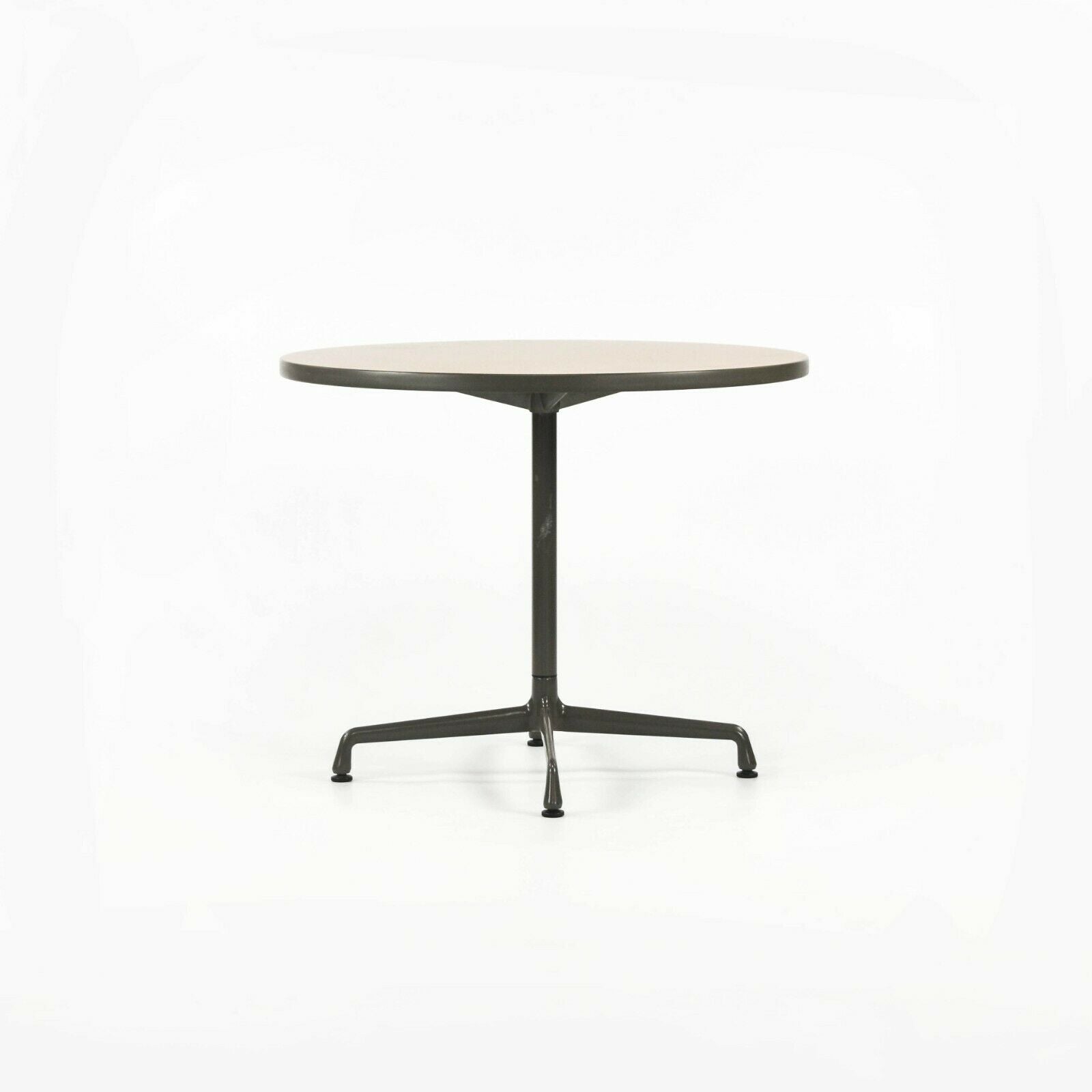 SOLD 1990s Herman Miller Eames Aluminum Group Small Round Dining Cafe Table Laminate