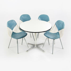 SOLD 1957 Set of 4 Herman Miller Eames DKR-2 Wire Dining Chairs and Contract Table