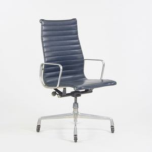 SOLD 1970s Navy Blue Eames Herman Miller Tall Aluminum Group Executive Desk Chair