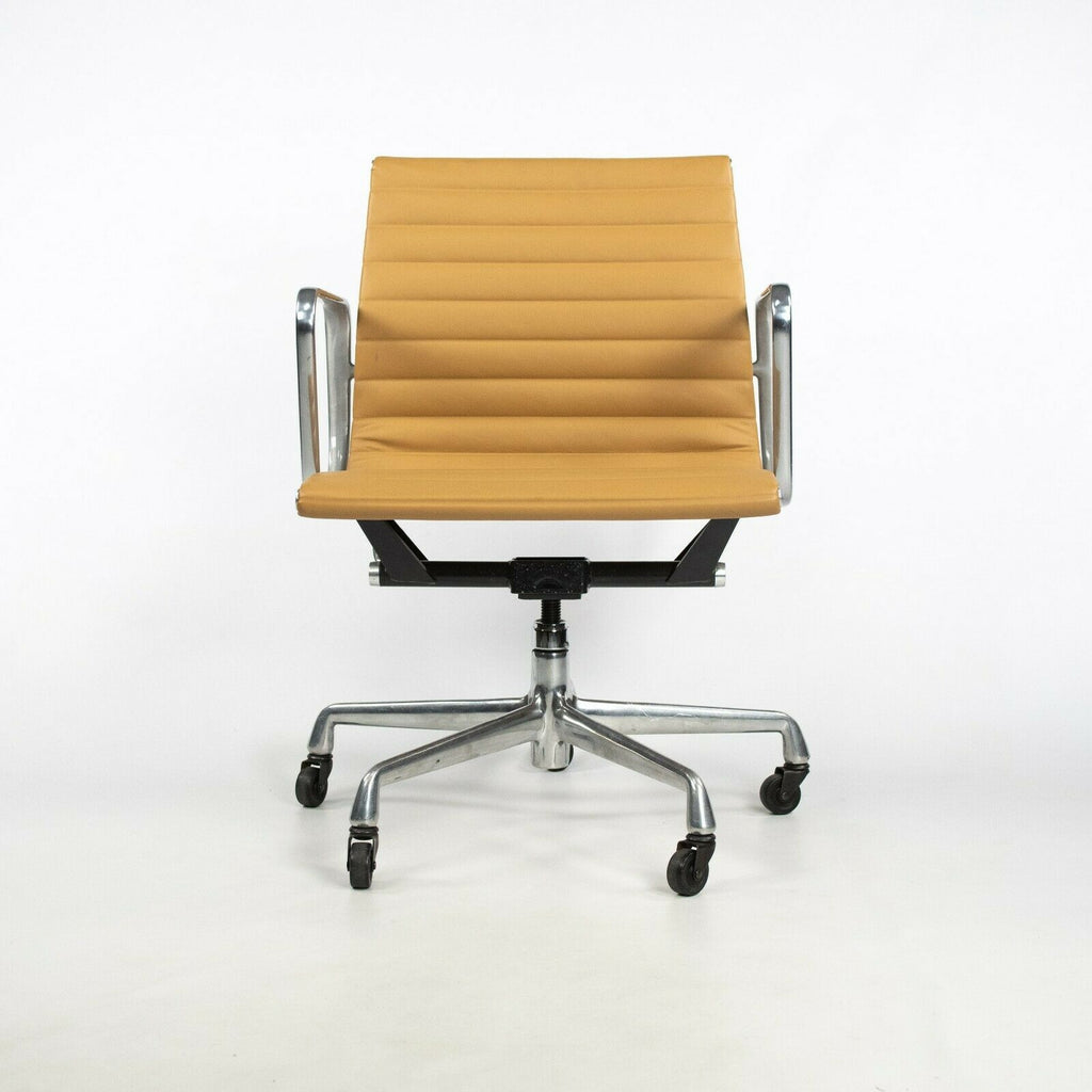 SOLD 2010s Herman Miller Eames Aluminum Group Management Desk Chair in Honey Leather