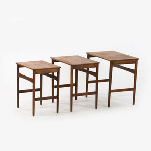 SOLD 1950s Vintage Hans J. Wegner Andreas Tuck Teak Nesting Tables Set of 3 Made in Denmark