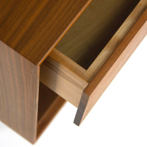 SOLD 2018 George Nelson Herman Miller Thin Edge Walnut Bedside Tables / Cabinets Pair