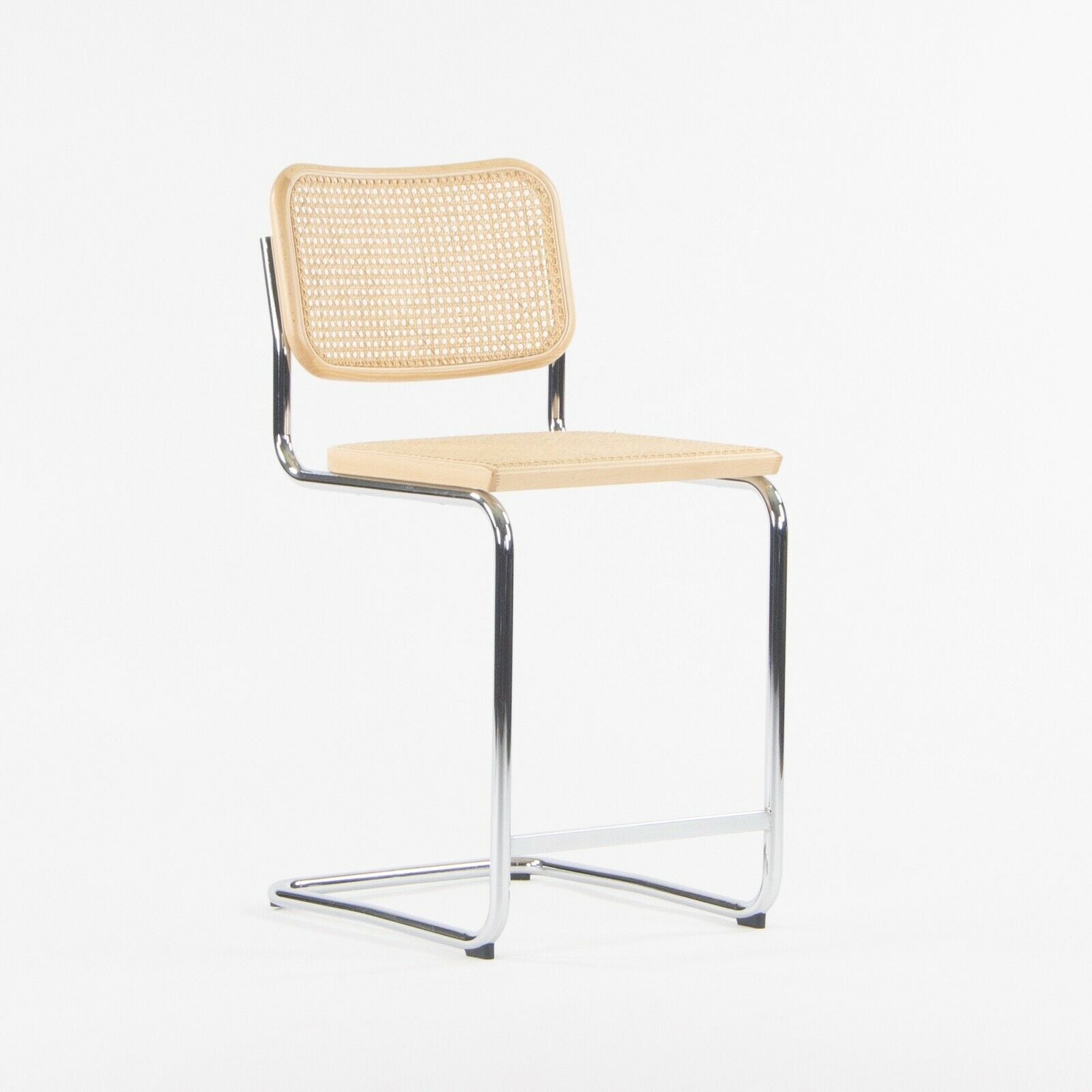 SOLD 2021 Marcel Breuer for Knoll Cesca Counter Stools w Cane Seat and Back Set of 3