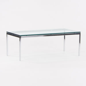 SOLD Florence Knoll for Knoll Studio 45 x 22 Chrome Coffee Table w/ Glass Top Signed