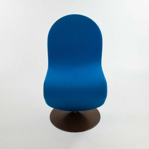 1970s Verner Panton for Fritz Hansen 1- 2 - 3 Dining Side Chair in Blue Fabric with Original Label