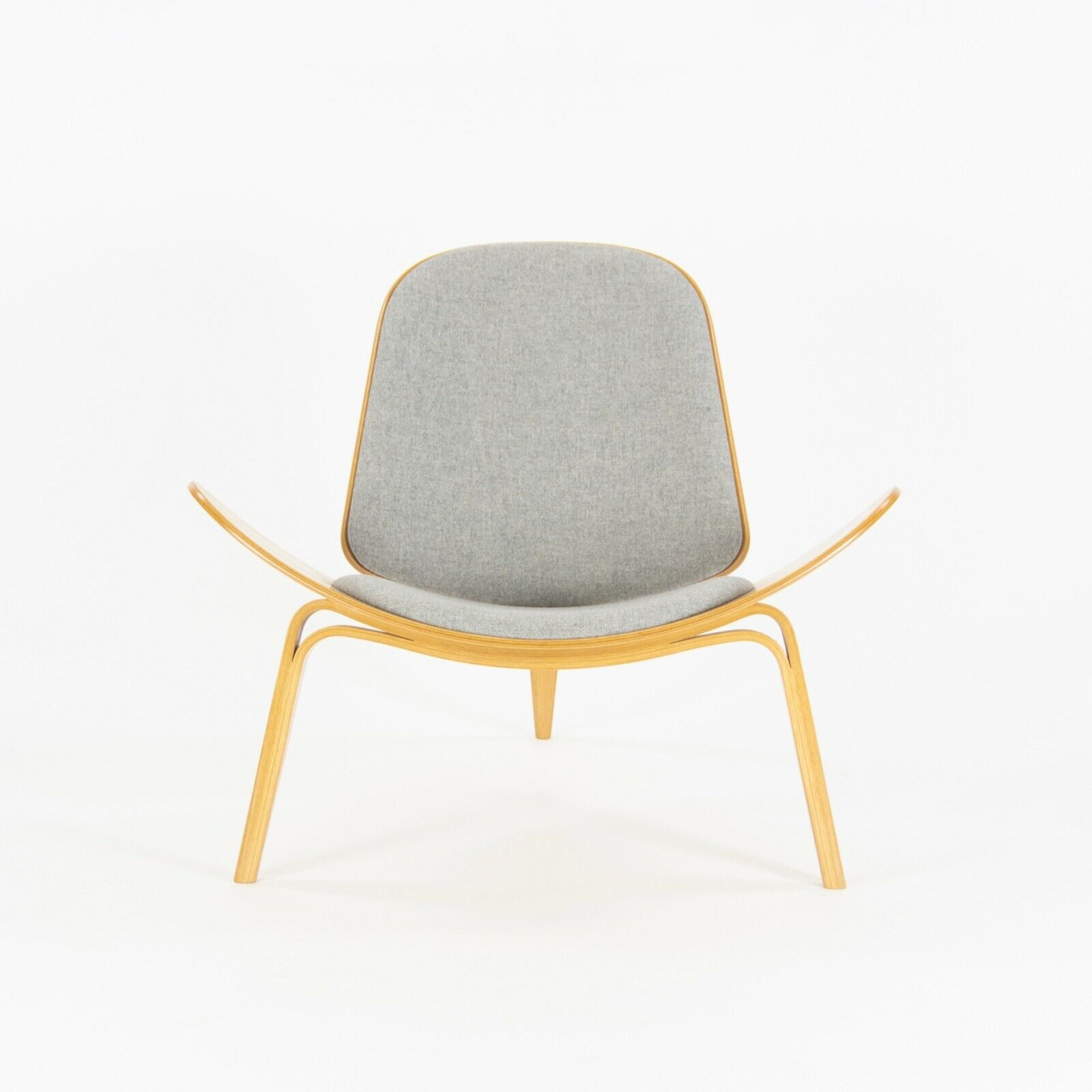 SOLD Pair of Hans Wegner Carl Hansen Denmark CH07 Shell Lounge Chairs Lacquered Oak