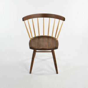 SOLD 2021 George Nakashima for Knoll Straight Dining Chair Walnut w/ Hickory Spindles