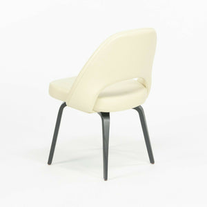 Eero Saarinen Knoll 2020 Executive Side Chair with Wood Legs & Ivory Leather 2x Available