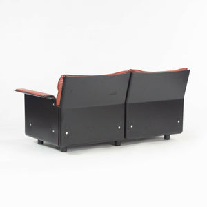 1980s Vintage Dieter Rams for Vitsoe 620 Red Leather and Black Two Seat Settee