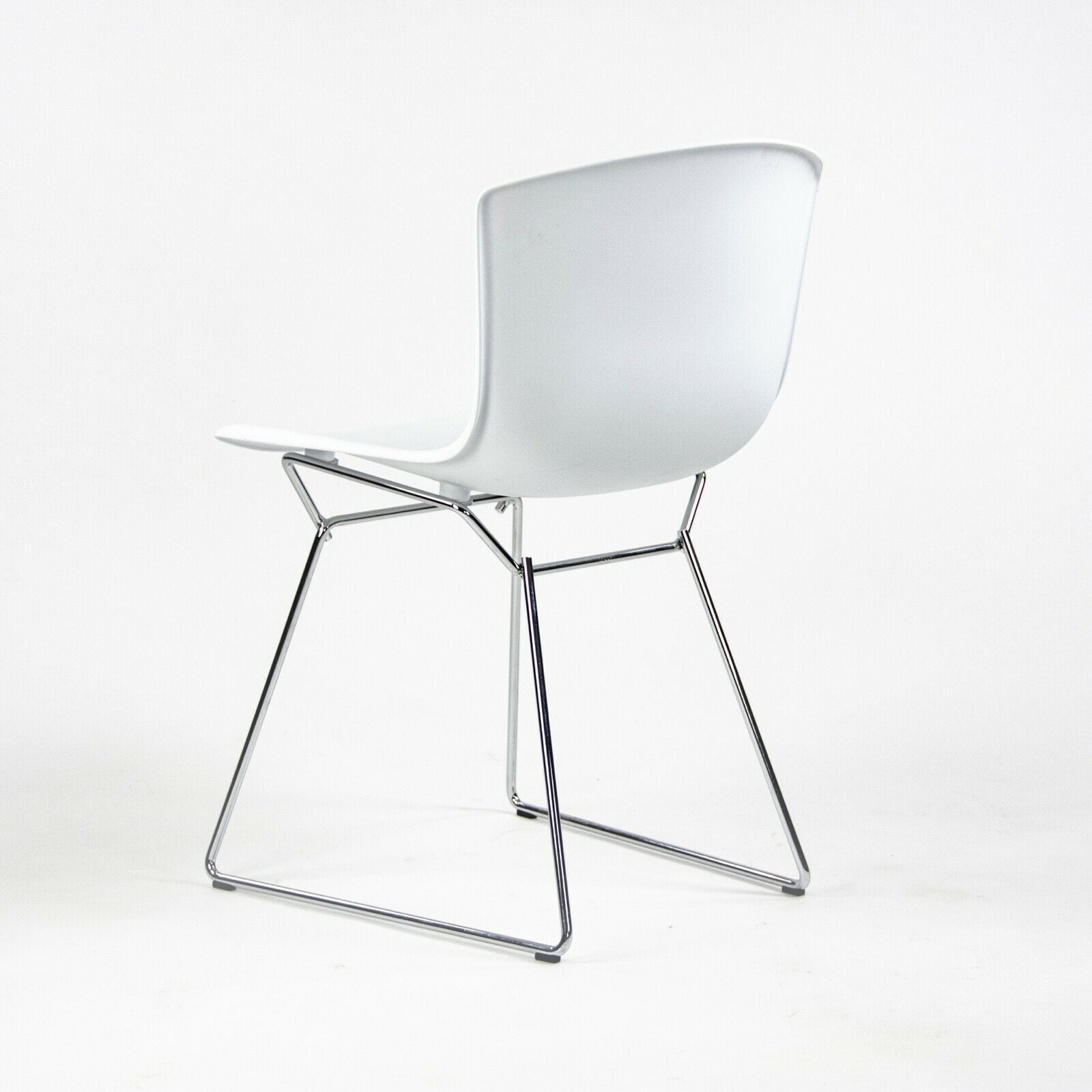 SOLD Harry Bertoia for Knoll Studio Molded Side Shell Chair Plastic with Chrome Base White