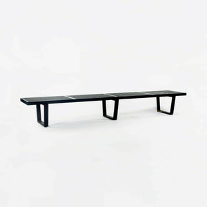 1950s Rare George Nelson for Herman Miller 102 inch 4992 Slat Bench with Black Lacquer