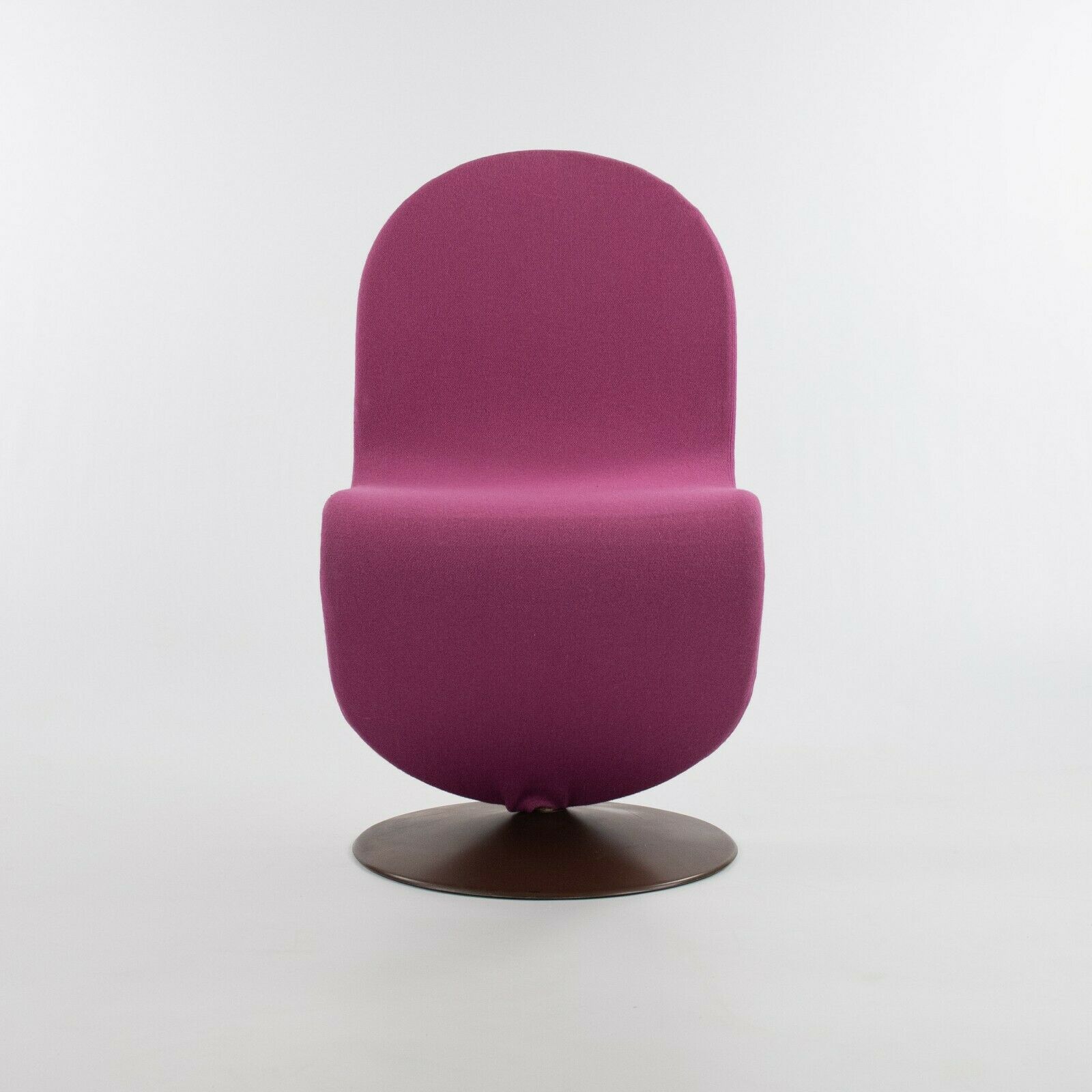 SOLD 1970s Verner Panton for Fritz Hansen 1-2-3 Dining Side Chair in Magenta Fabric