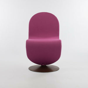 SOLD 1970s Verner Panton for Fritz Hansen 1-2-3 Dining Side Chair in Magenta Fabric