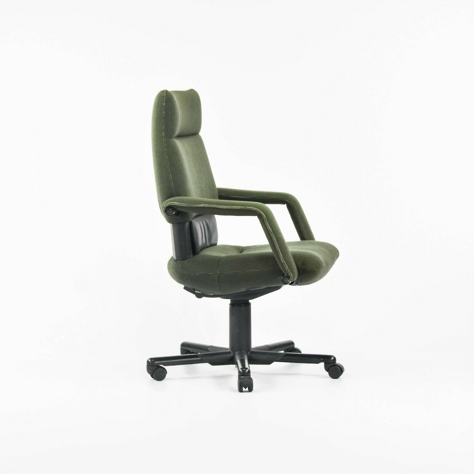 SOLD 1997 Mario Bellini Vitra Figura Post Modern High Back Desk Chair in Green Fabric