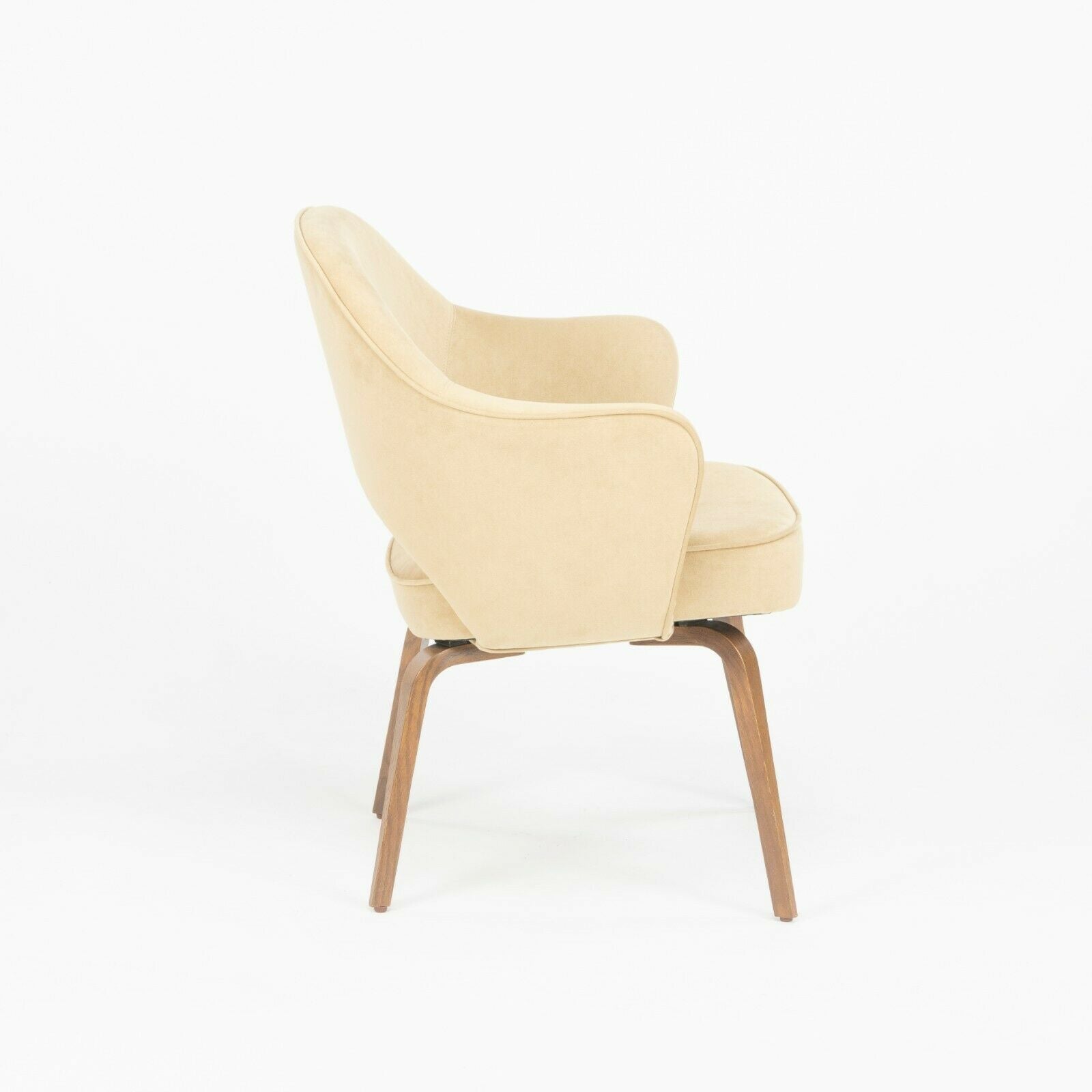 SOLD Eero Saarinen for Knoll 2020 Executive Arm Chair with Tan Suede & Wood Legs