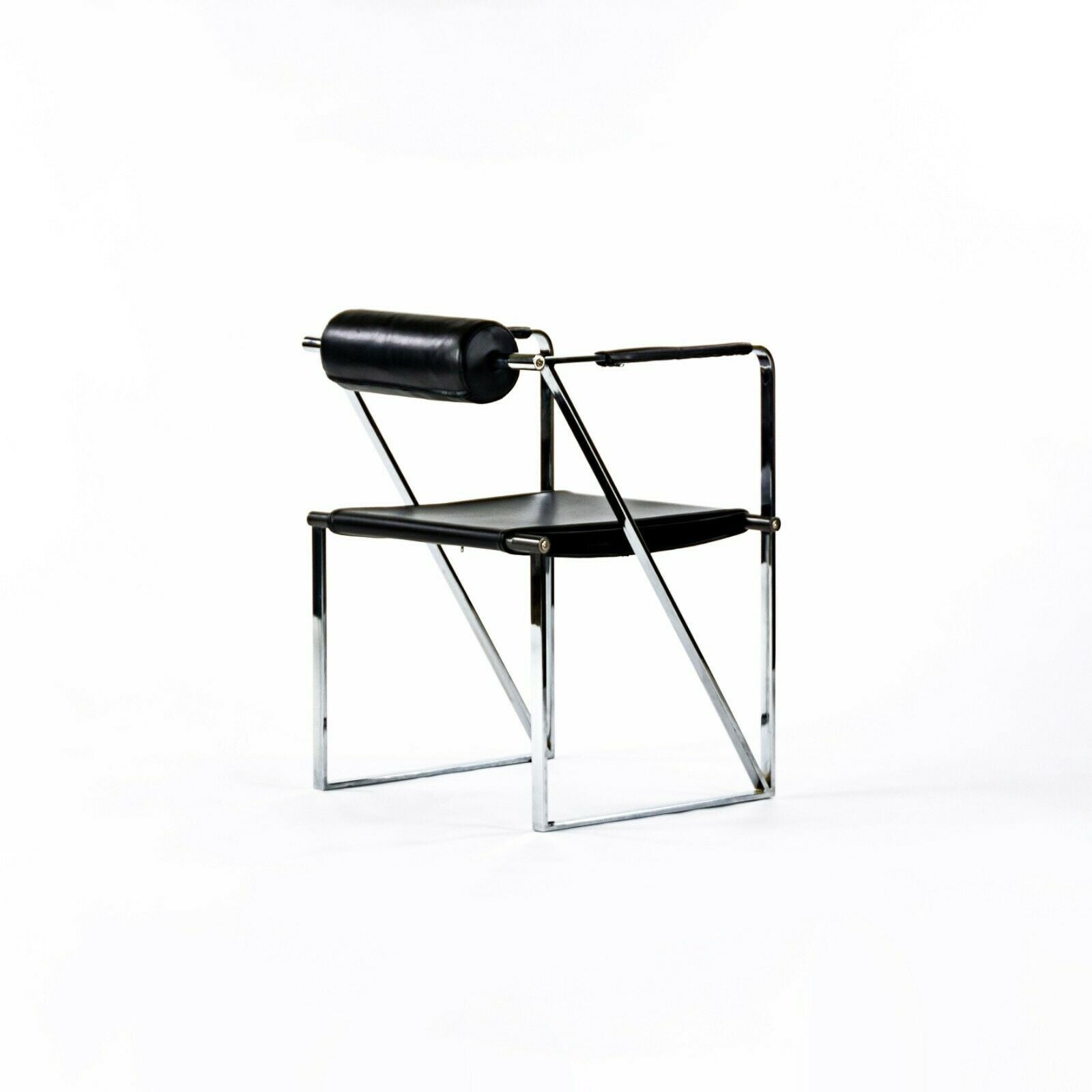 SOLD 1982 Rare Mario Botta Chrome Postmodern Seconda Chair for Alias Furniture of Italy