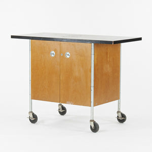 Henry P. Glass Rolling Bar Tea Cart Cabinet by Fleetwood Furniture Company