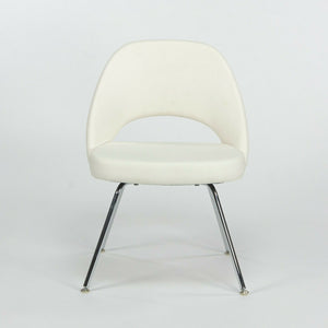 SOLD Eero Saarinen Knoll 2020 White Leather Executive Side Chair with Chrome Legs 2x Available