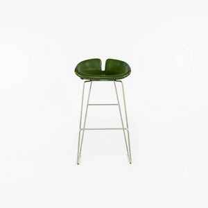 SOLD 2010 Patricia Urquiola for Moroso Fjord Bar Height High Stool in Green Leather