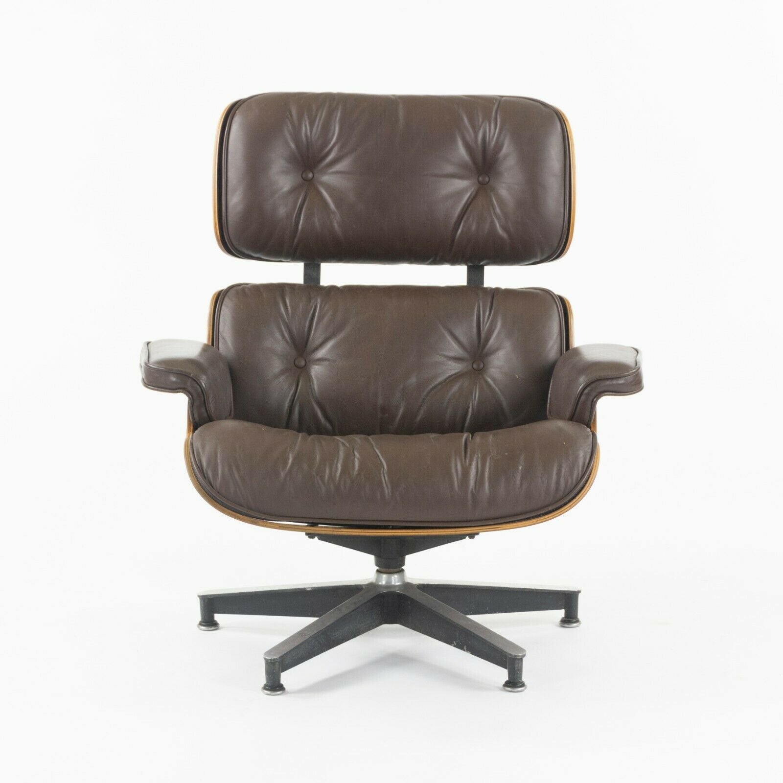 SOLD C. 1961 Herman Miller Eames Lounge Chair and Ottoman 670 and 671 Brown Leather