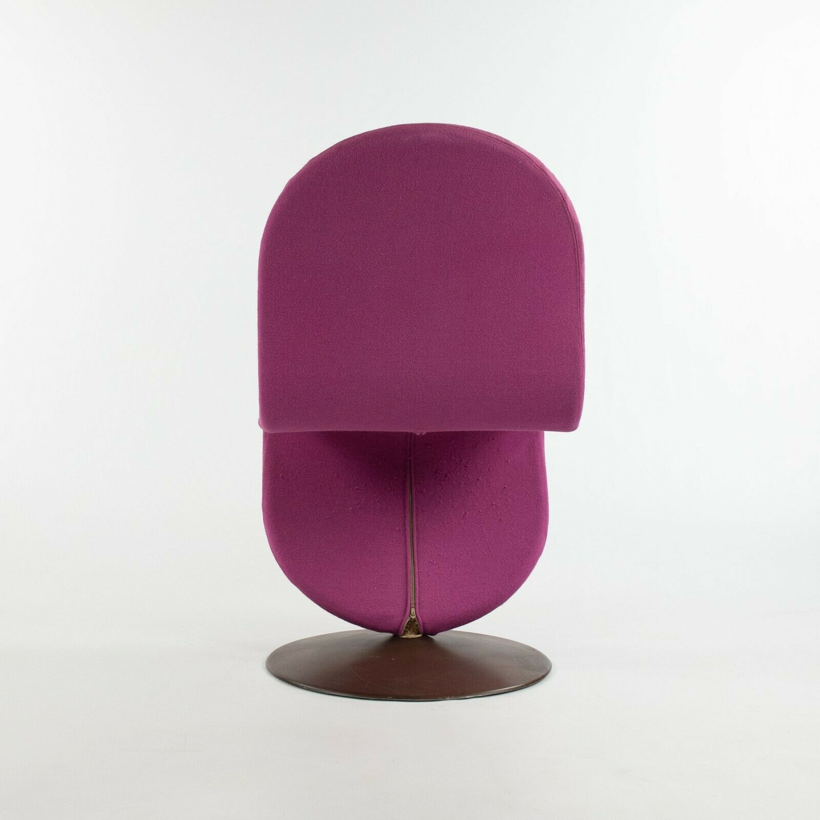 SOLD 1970s Verner Panton for Fritz Hansen 1-2-3 Dining Side Chair in Magenta Fabric