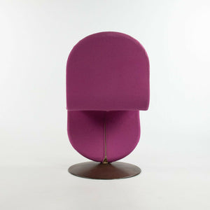 SOLD 1970s Verner Panton for Fritz Hansen 1-2-3 Dining Side Chair in Magenta Fabric