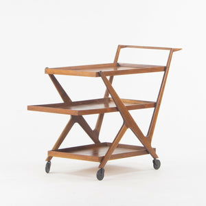 SOLD 1950s Italian Modern Cesare Lacca Bar Cart Serving Tea 3-Tier Walnut Ico Parisi